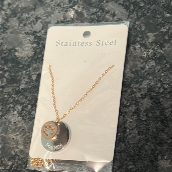 Stainless Steel Dog Mom Necklace Charm Trio Metal Colors Silver, Rose, Gold NWT - Picture 8 of 9